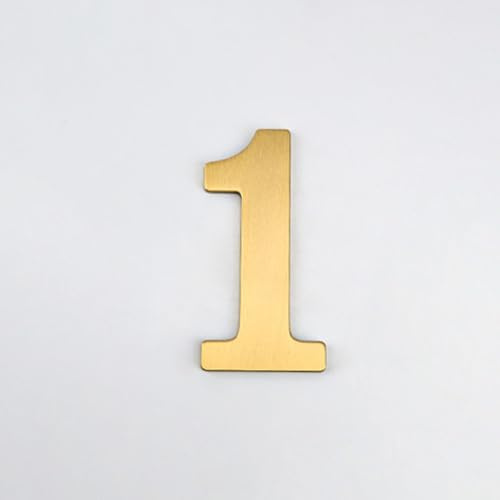 Numeri Civici Da 3 Pollici, Numero Di Porta Moderno In Metallo Ottone, 8 Cm, Lettere Dorate Per Indirizzo Di Cassetta Postale, Segno Decorativo Per Esterni, Per Camera D'hotel, Giardino(1)