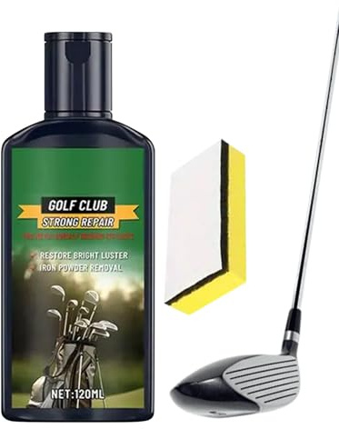 Golf Club Cleaning Kit - Golf Iron Cleaner,120ml Paste with Sponge Scratch Remover Compound for Brass Copper Metal Aluminum Restoring Cleaning Polishing