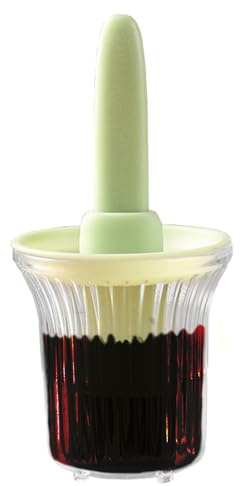 Bottiglia di olio con spazzola in silicone – Dispenser di olio da cucina con pennello, utensili da cucina ricaricabili, contenitore per olio d'oliva, strumento per barbecue resistente al calore