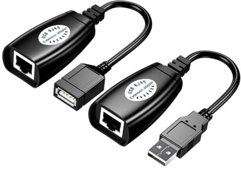 DIYEAH Extensor de Cable USB Adaptador Ethernet para Dispositivos USB y Cámaras, Ligero Plástico, Adecuado para Oficina y Hogar, Plug and Play