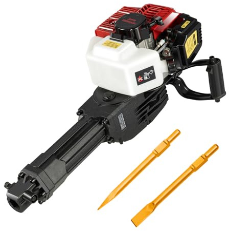 Demolition Hammer Breaker Drill, 1900W 2-Stroke Demolition Jack Hammer, 20-55J 230V 1500bpm, Hand Pull Start, Concrete Breaker for Ground Slotting, Wall Drilling and Concrete Demolition