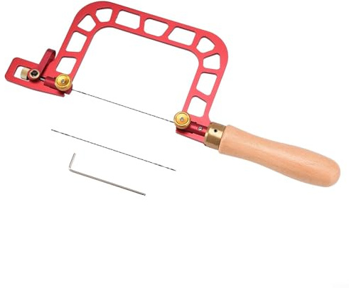 Sega di precisione a forma di U da 7,6 cm con telaio in lega di alluminio e manico in legno che fornisce una migliore presa per un uso prolungato (sega singola)