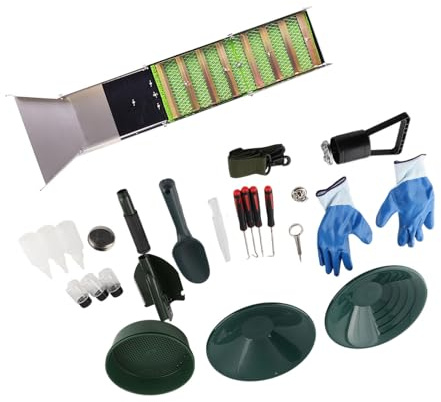 Spacnana Boîte à écluse Pliante en Alliage d'aluminium de 50 Pouces, Boîte à écluse en Or Portable pour la Prospection d'or, Conception Légère, Idéale pour Les Rivières et Les Ruisseaux