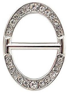 erioctry Brosche, luxuriös, modern, oval, Metall mit Strassstein, für Kleidung, Halstuch, Geschenk für Damen und Mädchen Silber