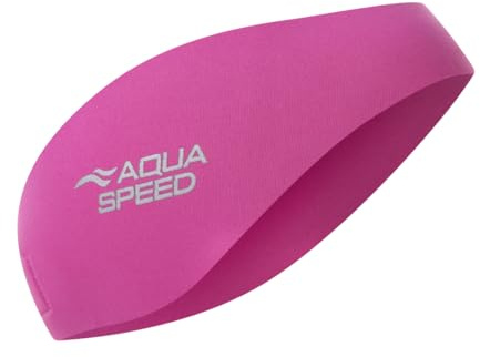Aqua Speed EARBAND JR Bandeau en néoprène pour Enfants | Natation | Circonférence de 50 cm | Bandeau de Natation | Longueur réglable | Velcrorose