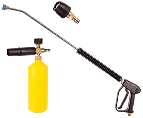 Nettoyeur Haute Pression Professionnel avec Tuyau de pulvérisation 90 cm Pistolet M22 x 1,5 AG Buse Lance à Mousse