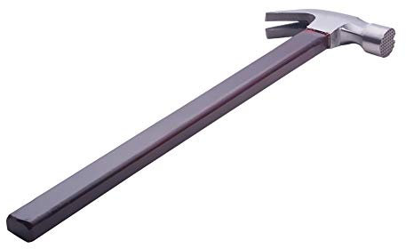 Utoolmart Claw Hammer 400mm Total Length High Carbon Steel Head Smooth Face Non-Slip Wooden Handle Multi-Purpose Carpenter Hammer for Woodworking Household Repairing 1pcs