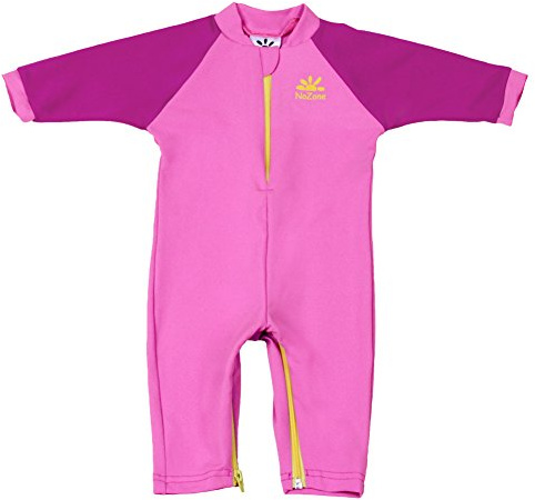 Nozone Fiji Sun Protective Baby Girl Swimsuit in Bahama Pink/Fuchsia, 6-12 Months