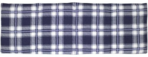 4-Kammer Leinsamenkissen 20x60cm groß - Flanell karo-blau - Wärmekissen & Kältekissen - Körnerkissen