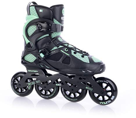 TEMPISH Fitness Inline Skate Ezza 90 Lady | für Damen | optimale Passform | Training Skating | ABEC 9 | 6 Größen | Schwarz-Türkis, 41, Tempish Fitness Inline Skates Ezza 90 Lady