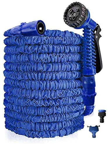 SSCYHT Gartenschlauchrohr Wasserschlauch, Gartenschlauch Erweiterbar 3-Fach Flexible Schlauchrohre 7 Muster Sprühdüsenschlauchrohre,Blau,200FT 60m