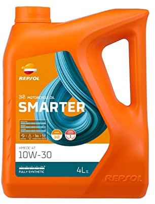 REPSOL Aceite de motor 10W-30 Smarter Aceite completamente sintético API SN HMEOC 4T 4L Compatible con ZNEN MOTORCYCLES ZN150, YAMAHA MOTORCYCLES XJR