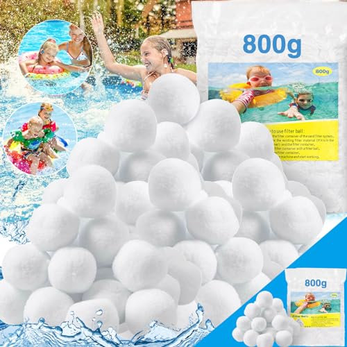 Frasheng Filterbälle Pool 800g,Filter Balls,Sandfilteranlage Filterballs,Filterbälle für Pool,Filterpumpe,Aquarium Sandfilter,Poolreinigung Zubehör,für Pool Sandfilter,Schwimmbad,Filterpumpe