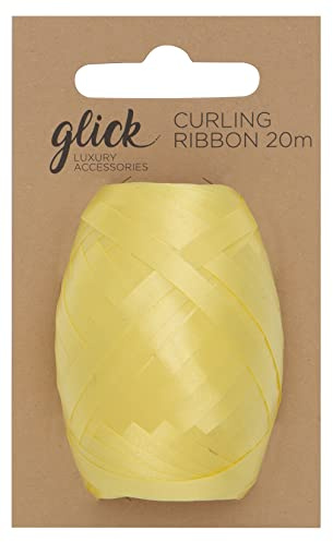 Glick Yellow Lemon Curling Ribbon, Gift Wrapping, Arts and Crafts, Balloon String, 20 metres, Yellow