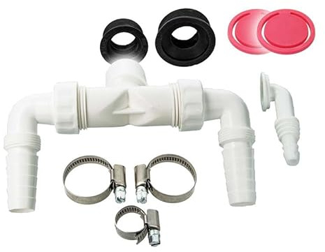 tecuro Raccord de vidange double DN 32 pour machine à laver et/ou sèche-linge