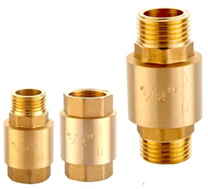 LUFAA 1/2; 3/4;1; BSP Innengewinde Außengewinde Messing Vertikalhubfeder Rückschlagventil Einweg-Rückschlagventil for Wasser 1PC (Color : 1, Size : Male to Male)