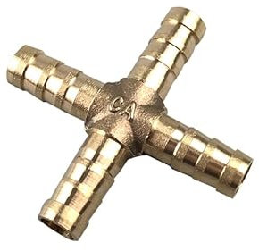 STORKY Fittings Stecker Kupfer Pagode Luft Kraftstoff Wasserrohr Messing Barb Rohrfitting Barbed Joint Koppler Adapter for 4mm 5 6 8 10 12 (Color : 4 way, Size : OD 8 MM)