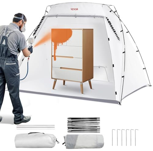 VEVOR Farbkabine DIY Sprühmalerei Sprühfarbe Schutzzelt Weiß 228 x 158 x 158 cm, 210D Oxford-Gewebe 210D Oxford-Gewebe Tragbare Sprühfarbe Farbstand DIY Hobby Malstation mit Lüftungsöffnungen