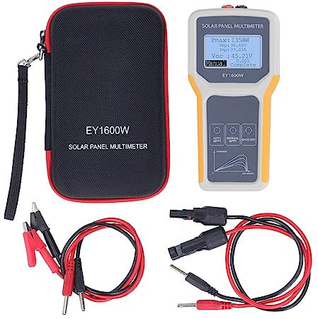 Solarpanel-MPPT-Tester, Photovoltaik-Panel-Multimeter, 5–1600 W, 0–60 A, Leistungsmesser, Intelligentes MPPT-Tool Zur Fehlerbehebung bei Leerlaufspannung mit Verbindungskabel,