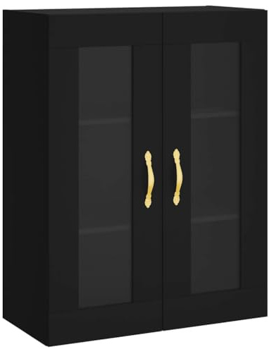 vidaXL Wandschrank Schwarz 69,5x34x90 cm