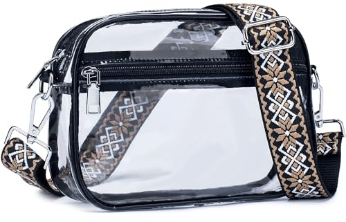 Roulens Damen Handy Umhängetasche,Veganem Leder Crossbody Schultertasche,Breiter Riemen Abendtasche mit drei Reißverschlussfächern Handtaschemit mit Kartenschlitz Verstellbar Abnehmbar Schultergurt