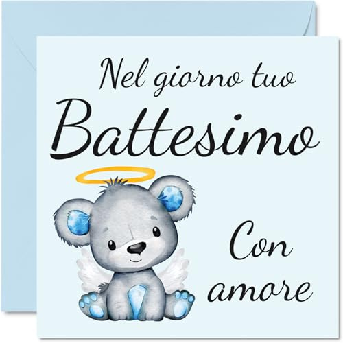 Stuff4 Biglietti di battesimo ragazzi Lui - Il giorno del tuo battesimo - Biglietto di congratulazioni battesimo Regali di battesimo la prima comunione religiosi regali cristiani 145 mm