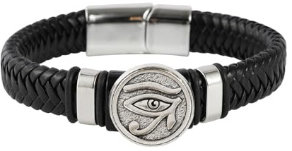 Eigso 1-2 Stück Leder Wikinger Manschette Armbänder für Männer Frauen Retro Classic 80s Bike Schmuck Armband für Mann Frau