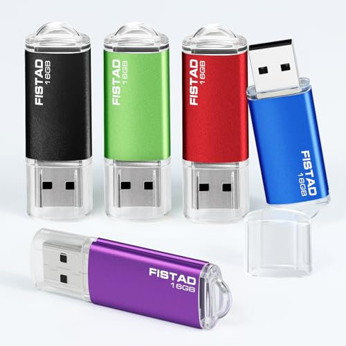 16GB USB 2.0 Flash Drive Memory Stick, High-Speed Thumb Drive Pen Drive for PC Tablet Computer, Portable Data Storage Device 5PS