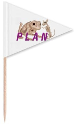 Ranas Mouse Plan Art Deco Moda Palillo de dientes Triángulo Cupcake Toppers Bandera