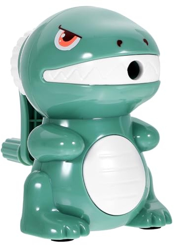 SHINEOFI Spitzmaschine Kleiner Bleistiftspitzer mit Dinosaurier Design aus Kunststoff und Metall Kreative Handkurbel Spitzmaschine für Schüler und Schulmaterialien