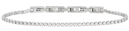 Breil, Tennis Collection, Herrenarmband aus Glänzendem Edelstahl, Cubic Zirkonia, Glänzend und Elegant, Verstellbare Länge