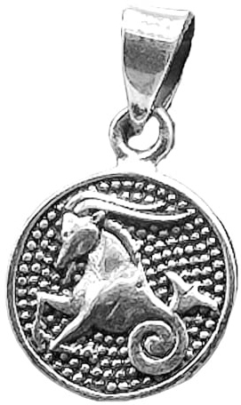 Kiss of Leather Colgante del signo zodiacal Capricornio de plata de ley 925 Si. 444, Plata esterlina