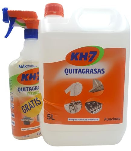 PACK Kh7 QuitaGrasas Desengrasante Profesional 5 Litros + Pistola Kh-7 Quitagrasas Citrico GRATIS 715 ml
