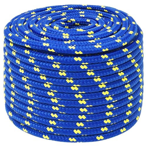 ShGaxin Bootsseil Blau 12 mm 100 m Polypropylen, Ankerleine, Boot Fenderleine, Festmacherleine, Tauwerk, Kletterseil, Wurfleine, Schaukelseile, Schwimmleine