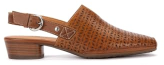 Pikolinos Alameda Zapatos Tacón Mujer | en Cuero | Hebilla | Tacón Medio en Color Marrón Claro
