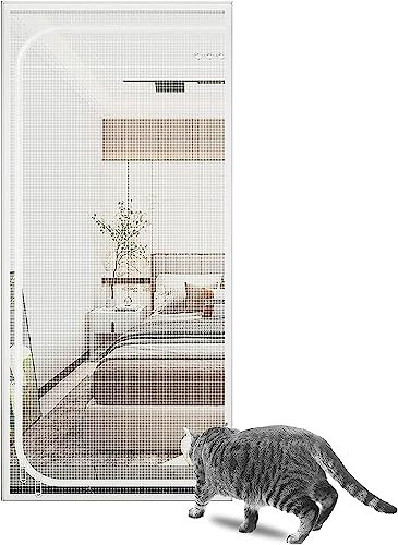 Katzenschutz, 100 x 200 cm, Netz-Trennwand mit Reißverschluss, verhindert, dass Katzen entkommen, ideal für Wohnzimmer, Schlafzimmer, Küche, Terrasse, Farbe: A, 90 x 220 cm