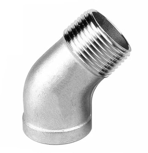 JNHGSHUAISDF Plumbing fittings Stainless Steel Fittings, 1/4 3/8 1/2 3/4 1 1-1/4 1-1/2 2 3 4 Female to Male 45 Degree Elbow Connector Coupler 316 Stainless Pipe Fitting, 1PCS(4 Inch)