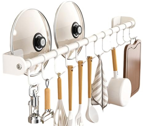 Wansiman Porta Utensili da Cucina,Porta Utensili Cucina,Portautensili da Cucina Autoadesivo,Barra Portautensili da Cucina Adesiva,Porta Utensili Cucina Senza Forare,Salvaspazio,per Cucina