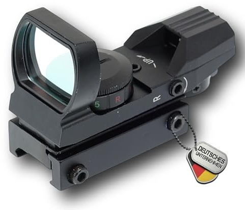 Red Dot Visier Multi-Dot Sight Scope Leuchtpunktvisier Reflexvisier | Rot Grün Absehen Tactical, 4 Punktformen, 19mm Weaver-Montage oder Picatinny