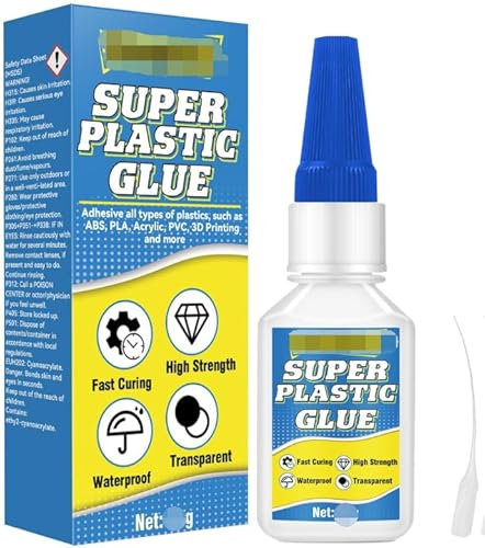 Protado Plastic Glue, 35g Heavy Duty Super Strong Clear Glue, Waterproof Heat Resistant Adhesive for Plastic Bonding, Repair, ABS, PVC, PLA,3D Printing, Acrylic, Nylon, Vinyl, Toys, Models, DIY Kits
