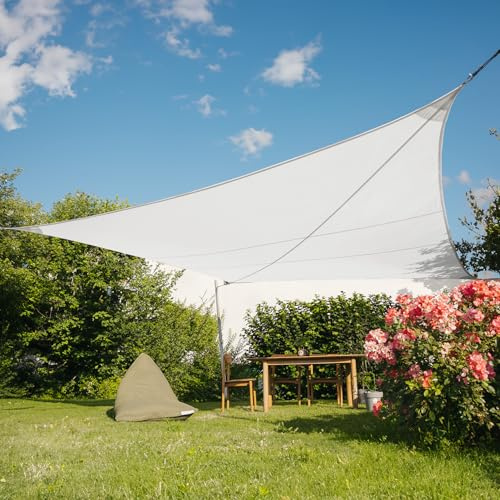 Maanta - EZ Breez Vela Ombreggiante Impermeabile white Quadrata 4x4m Protezione UV, Tenda a Vela per Giardino, Balcone, Terrazza e Piscina