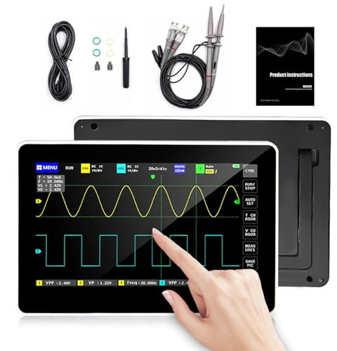 Oscilloscopio Portatile Oscilloscopio Digitale 1013d Multimetro a 2 canali, larghezza di banda 100 MHz, schermo LCD touch screen, frequenza di campionamento 1GSa/s, memoria da 1 GB