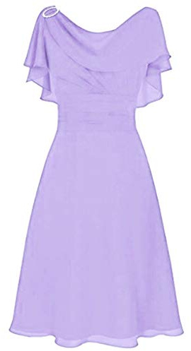 Robe de soirée élégante pour femme - Robe de soirée midi élégante pour mariage - Robe de cocktail - Col cascade - Robe de bal festive - Robe de bal en mousseline de soie