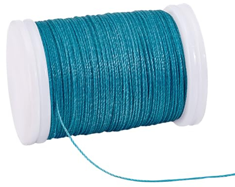 PH PandaHall 120m Filo di Poliestere Cerato 0.5mm Cordoncino Cerato Blu | Filo Cerato per la Creazione di Gioielli Collana Braccialetti Macramè Artigianato Fai Da Te