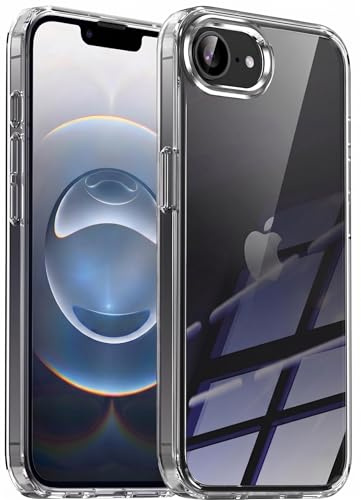 Oprimio Kristallklar Hülle für iPhone 16E und iPhone 17E [Silikon Hülle] [%100 Durchsichtig] [Deutsche Material] [Ultra Dünn] Klar Handyhülle für Apple iPhone 16e / 17e