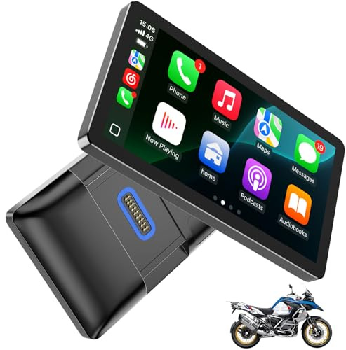 Tenbaba MT-A6 6.5 Motorcycle Carplay Screen for BMW R1200GS R1250GS S1000XR, Motorcycle GPS, IP67 Waterproof Touchscreen, Portable Carplay/Android Auto GPS Navigation for Motorbike, Bluetooth, Siri