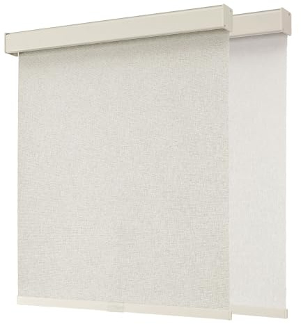 Joydeco Cordless Blackout Roller Shades, Premium Woven Fabric Blinds for Indoor Windows, Thermal Insulated UV Protection Roller Window Shades for Home and Office (Light Khaki, 23” W x 64” H)