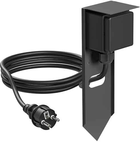 ledscom.de Jardin Colonne de Prises PIWI avec Piquet de Terre et 2m de câble pour l'extérieur, IP44, 1x, Anthracite