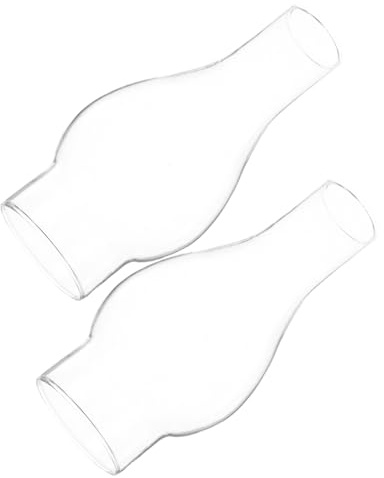 DECOMELODY 2pezzi Paralume Lampada Cherosene in Vetro Trasparente Per Lampade Olio Stile Retrò Uso in Casa e Locali Protezione Antivento
