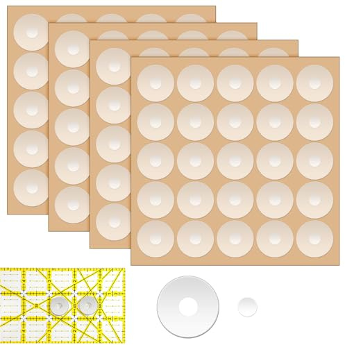 100 Quilting Rulers Pcs Ruler Grips Non Slip Clear Silicone Grip Sheet Sewing for Quilt Templates 0.75 Inches Silicone Stickers for Quilting And Sewing Adhesive Backing Rings Grip for Sew Rulers